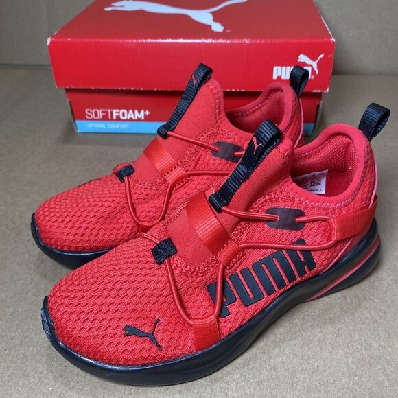 PUMA Kids' Rift‎ Slip On Sneaker Size 11.5C High Risk Red - Puma Black NIB - Picture 1 of 8